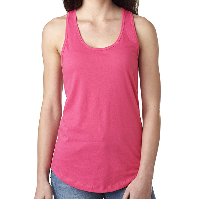 Next Level Ladies' Ideal Racerback Tank – Lightweight, V-Neck, Left Chest Pocket (XS, Cancun)